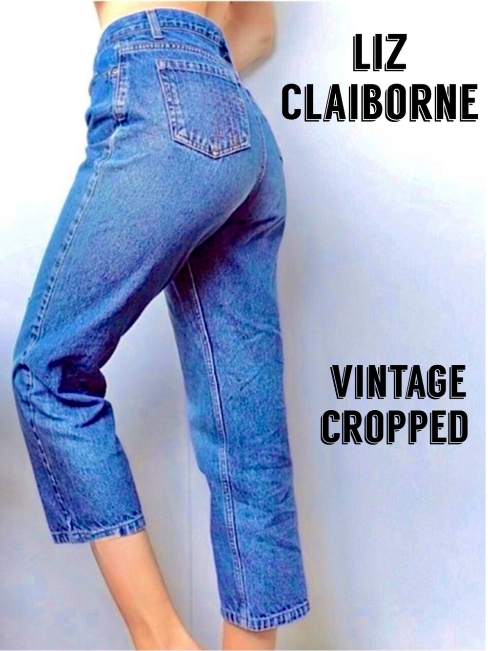 LIZ CLAIBORNE High Rise Relaxed Fit Cropped Jeans Size 14 (~W31 L25)